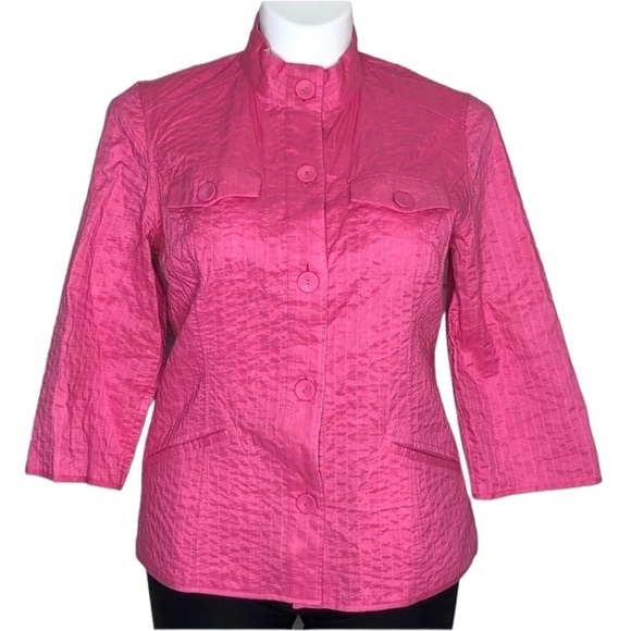 Chico’s pink quilted button down top, size 2 - Picture 1 of 7